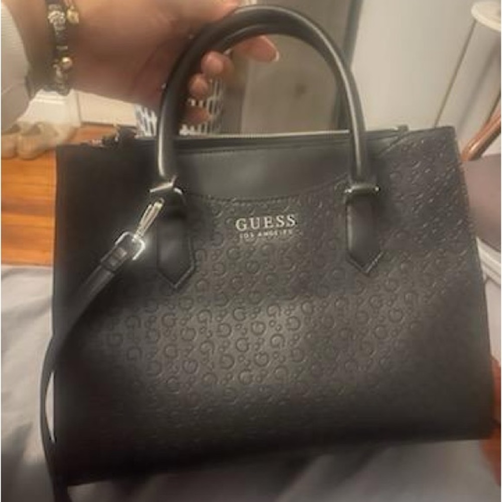 Guess Black Patterned Satchel - image 2